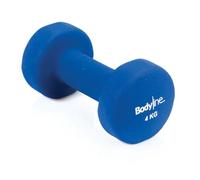 Mancuernas Bodyline de 1 kg a 5 kg, fabricadas en hierro fundido recubierto de neopreno, resistentes a los golpes y antideslizantes, ideales para el gimnasio y el entrenamiento en casa.