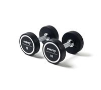 Mancuernas Elite PU evergy - Juego de mancuernas redondas de 2,5 a 50 kg. Halteres para gimnasio en casa, fitness y ejercicios de fuerza. Dumbbells Pro.