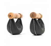 Mancuernas NOHRD Swing Roble 8 kg Cuero auténtico negro