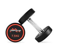 Mancuernas redondas Premium juego de 2 | Revestimiento de goma mancuernas 2,5-50 kg | Mango cromado y cordelado | Mancuernas de diferentes variantes de peso, pesas