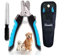 MandA® Cortauñas PERRO - GATO - CON FUNDA + Lima. Cuchillas afiladas de ACERO Inoxidable y con cierre de Seguridad. Válido para mascotas. Tijeras corta uñas Grande.