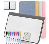 MandA® PIZARRA BLANCA pequeña | CUADERNO Pizarra PLEGABLE, BORRABLE y PORTÁTIL | Pizarra MAGNÉTICA | 2 x A5 + 11 Rotuladores + Gamuza - Cuaderno de pizarra | Accesorios OFICINA | ESTUDIAR | Rosa