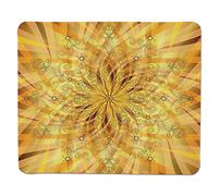 [Mandala Amarilla, Bandas de Colores Vibrantes Rayos Enérgico Fantasía Flor de Loto Flor Garabatos de Estrellas, Multicolor] Borde Cosido Antideslizante Caucho