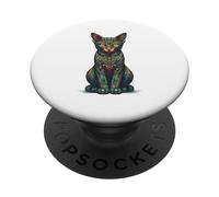 Mandala Art Egipcio MAU Gato Maus Egipcio PopSockets PopGrip Adhesivo