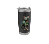 Mandala Art Mexican Hairless Dog Xoloitzcuintli Vaso térmico de acero inoxidable de doble pared