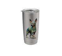 Mandala Art Mexican Hairless Dog Xoloitzcuintli Vaso térmico de acero inoxidable de doble pared