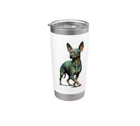 Mandala Art Mexican Hairless Dog Xoloitzcuintli Vaso térmico de acero inoxidable de doble pared