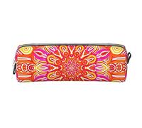 Mandala Art Pattern Estuche pequeño para lápices Estuche para bolígrafos simple Caja de transporte para adultos con cremallera suave Duradero Ligero para organizador de oficina Bolsa de almacenamiento