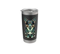 Mandala Art Pembroke Welsh Corgi Corgis Vaso térmico de acero inoxidable de doble pared