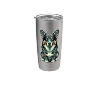 Mandala Art Pembroke Welsh Corgi Corgis Vaso térmico de acero inoxidable de doble pared