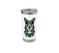 Mandala Art Pembroke Welsh Corgi Corgis Vaso térmico de acero inoxidable de doble pared