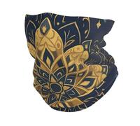 Mandala Azul Y Dorado De Deamy Polainas De Cuello Protección UV Cuello Pañuelo Protección Solar Bufanda Facial para Ciclismo Mujer Correr 30X26Cm