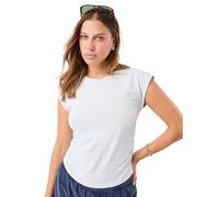 MANDALA Camiseta de yoga para mujer con fruncido lateral azul claro | L