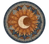 Mandala Celestial de Estilo Bohemio con Elementos del Sol y la Luna 1000pcs (67.5x67.5cm) Rompecabezas para Adultos - Juguete De Bricolaje