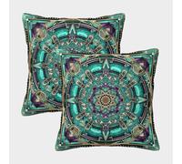 Mandala Celestial, Puro Equilibrio Geométrico Cuadrada Funda De Cojín De Sofá 2 Paquetes con Patrón Adecuada para Cama,hogar,automóvil,Interior Y Exterior 45x45cm