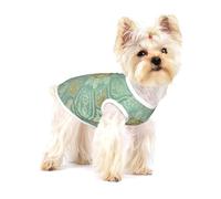 Mandala Celta en Verde Salvia Suave y Dorado,Camiseta de algodón sin Mangas para Mascotas, Chaleco Transpirable, Suave y elástico para Cachorros,L