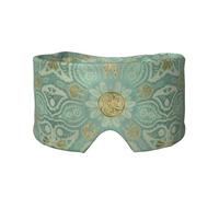 Mandala celta en verde salvia suave y dorado,Máscara para ojos con bloqueo de luz y protección ocular completa para dormir, orejeras y ojos.