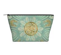 Mandala Celta Suave, Verde Salvia y Dorado, Bolsa de artículos de tocador Bolsa de Maquillaje Bolsa de cosméticos Bolsa de artículos de tocador de Viaje portátil