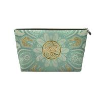 Mandala Celta Suave, Verde Salvia y Dorado, Bolsa de Maquillaje Bolsa de cosméticos Bolsa de artículos de tocador de Viaje portátil Bolsa de artículos de tocador