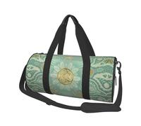 Mandala Celta Suave, Verde Salvia y Dorado, Bolsa de Viaje de Gran Capacidad, Bolso Redondo, Bolsa de Viaje Deportiva, Bolsa de Mano, Bolsa de Fitness
