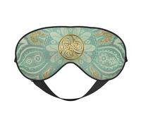 Mandala celta suave, verde salvia y dorado, Cubreojos completos Antifaz bloqueador de luz Antifaz para dormir Antifaz suave con los ojos vendados Noche