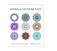 MANDALA COLORING PAGE: Perfect for Adults & Teens - Stress Relief Fun