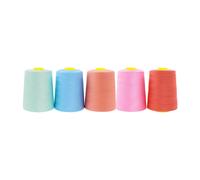 Mandala Crafts 5 Pack of Serger Hils Conos Cangas - 40S/2 30000 Yardas Polister Pastel Hilos para Sergers Machine y Overlock Acusante de coser Mqui