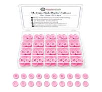 Mandala Crafts Botones de plástico rosa medio de 20 mm para costura, 100 botones redondos de resina de repuesto con 4 agujeros