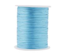 Mandala Crafts Nylon Satin Cord de 1 mm Cordn de ratail Baby Blue Cadena - 100 yds Nylon Cord Chino Cordn de seda de rata para collar de brazal