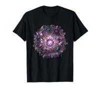 Mandala de círculo de Flores de Cristal púrpura Encantado Camiseta
