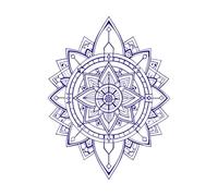 Mandala de cultura eslava perfecto y detallado que combina patrones geométricos complejos con elementos tradicionales. Calcomanías de pared 38x50.7cm Pintura mural artística Azul oscuro