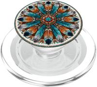 Mandala de Plumas Estilo suroeste Boho Occidental Azteca PopSockets PopGrip para MagSafe