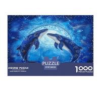 Mandala Dos Ballenas Puzzle Desafíos Divertidos Decoración Familiar 1000 Piezas Juguetes Desafiantes Sea Animalesess Puzle Entretenimiento Creativo para Adultos 38x26cm/1000pcs