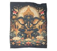 Mandala Elephant Manta De Algodón Extra Suave, Cuatro Estaciones, Colcha Multiusos Sofá, Plaid Para Cama, Manta Foulard, Cubrecama, Cubresofá 3D Impresión Manta De Franela 40x50inch(100x130cm)