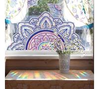 Mandala Fensterbilder Prisma Fensteraufkleber Suncatcher Sticker Blumen Regenbogen Vogelschutz Prism Fenster Aufkleber Vögel Anti Kollisions Aufkleber Sonnenfänger für Schieüren Fensterglas