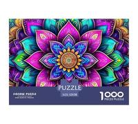 Mandala Flor Puzzle De 1000 Piezas Serie Art Collection Puzzles para Adultos Y Niños Adultos Y Niños A Partir De 12 Año 52x38cm/1000pcs