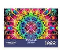 Mandala Flor Puzzle De 1000 Piezas Serie Art Collection Rompecabezas De Piso Y Juego Familiar Adultos Y Niños A Partir De 12 Año 52x38cm/1000pcs