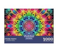 Mandala Flor Puzzles 1000 Piezas Serie Art Collection Rompecabezas De Piso Y Juego Familiar para Adultos Y Niños Mayores 38x26cm/1000pcs