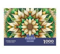 Mandala Flor Puzzles 1000 Piezas Serie Art Collection Rompecabezas De Piso Y Juego Familiar para Adultos Y Niños Mayores 52x38cm/1000pcs