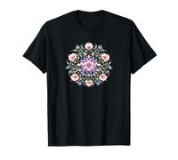 Mandala Floral Acuarela Boho Flor Simetría Camiseta