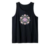 Mandala Floral Acuarela Boho Flor Simetría Camiseta sin Mangas
