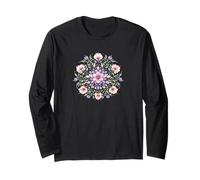 Mandala Floral Acuarela Boho Flor Simetría Manga Larga