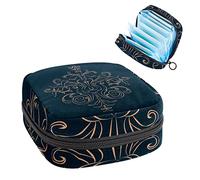 Mandala Floral Dark Period Pouch portátil, Tampón Bolsa de almacenamiento para servilletas sanitarias, Varios colores, 4.7x6.6x6.6 in/12x17x17 cm