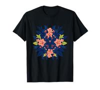 Mandala Floral Tropical simétrico con Flor de Hibisco Camiseta