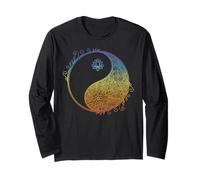 Mandala Floral Yin Yang Minimal Tai Chi Taoísmo Manga Larga