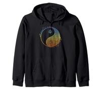 Mandala Floral Yin Yang Minimal Tai Chi Taoísmo Sudadera con Capucha