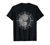 Mandala Floral Yin Yang Sun Minimal Tai Chi Meditación Camiseta