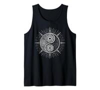 Mandala Floral Yin Yang Sun Minimal Tai Chi Meditación Camiseta sin Mangas