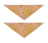 Mandala Florals - Juego de 2 bandanas para perro, diseño floral, para cachorros, cumpleaños, vacaciones, accesorios para mascotas, gato, gatito, bandana, collar, L