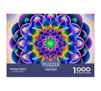 Mandala Flores Puzzle 1000 Piezas para Entretenimiento Creativo Clásicos Regalos Decoración del Rompecabezas Desafiante Noches De Juegos Adultos Y Niños A Partir De 12 Años 70x50cm/1000pcs